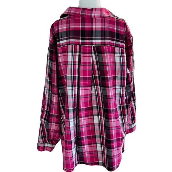 3 FOR $30 DEAL💥 Jones New York Pink Plaid Tunic Blouse Plus Size 3X - Picture 5 of 10